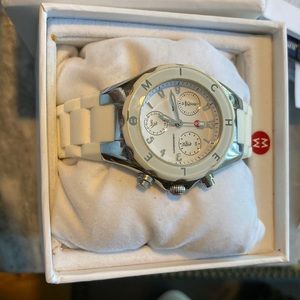 Michelle white rubber watch
